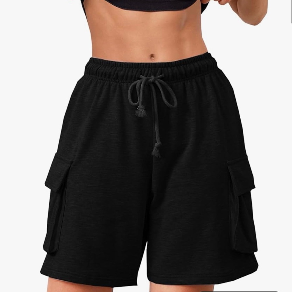 Women's Black Cargo Shorts
